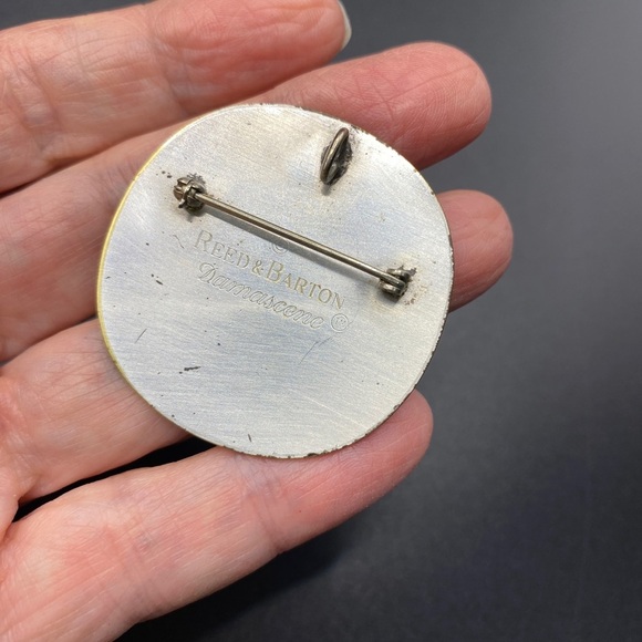 REED & BARTON Damascene Brooch/Pendant Mandela Style Copper Hearts - Picture 3 of 6